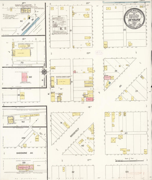 Sanborn Fire Insurance Map from Heyburn, Minidoka County, Idaho. (1911) – Historic Sanborn Fire Insurance Map Print