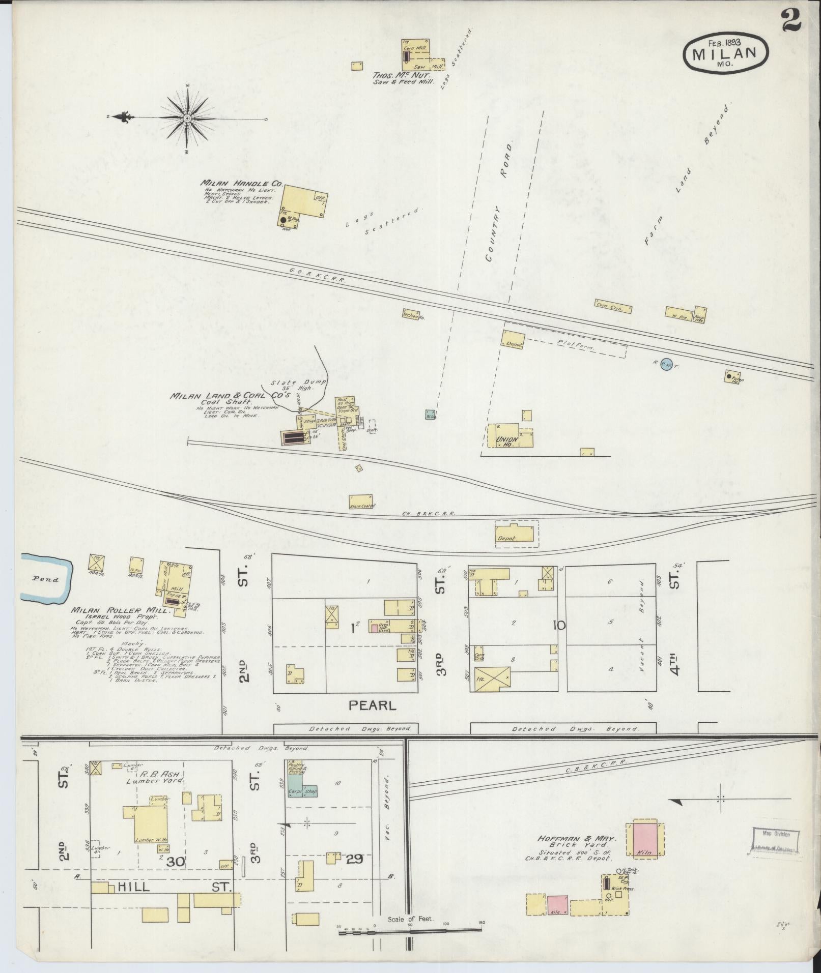 Sanborn Fire Insurance Map from Milan, Sullivan County, Missouri (1893), Sheet #0002 - Complete Map Set gallery image, historic Sanborn map, vintage wall art, Missouri Missouri
