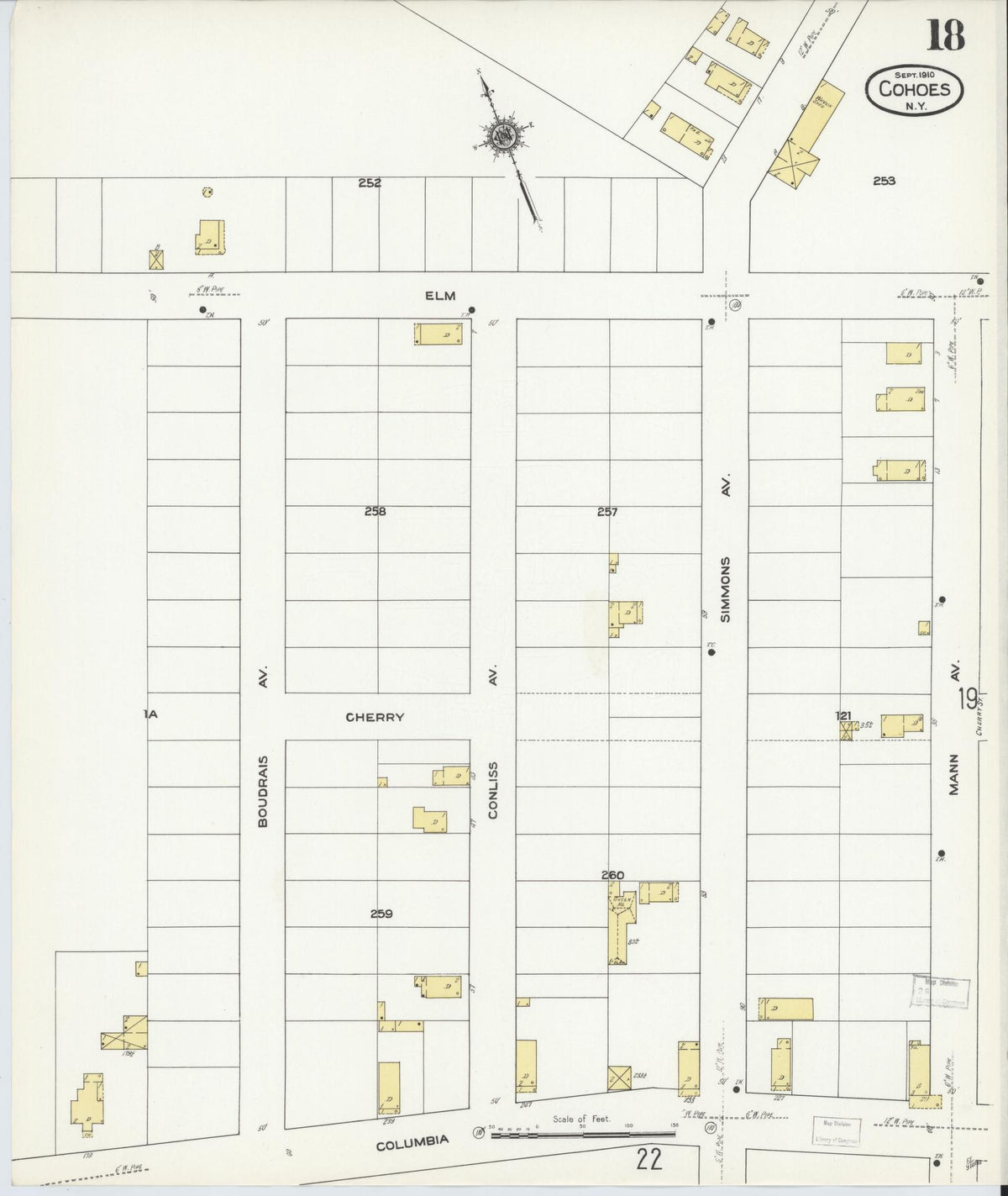 Sanborn Fire Insurance Map from Cohoes, Albany County, New York (1910), Sheet #0018 - Complete Map Set gallery image, historic Sanborn map, vintage wall art, New York New York