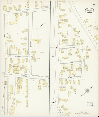 Sanborn Fire Insurance Map from Norway, Oxford County, Maine (1913), Sheet #0007 - Complete Map Set gallery image, historic Sanborn map, vintage wall art, Maine Maine