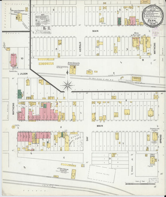 Sanborn Fire Insurance Map from Bern, Nemaba County, Kansas (1901), Sheet #0001 - Historic Sanborn Fire Insurance Map Print, vintage old map wall art, antique decor, genealogy gift, Kansas Kansas map