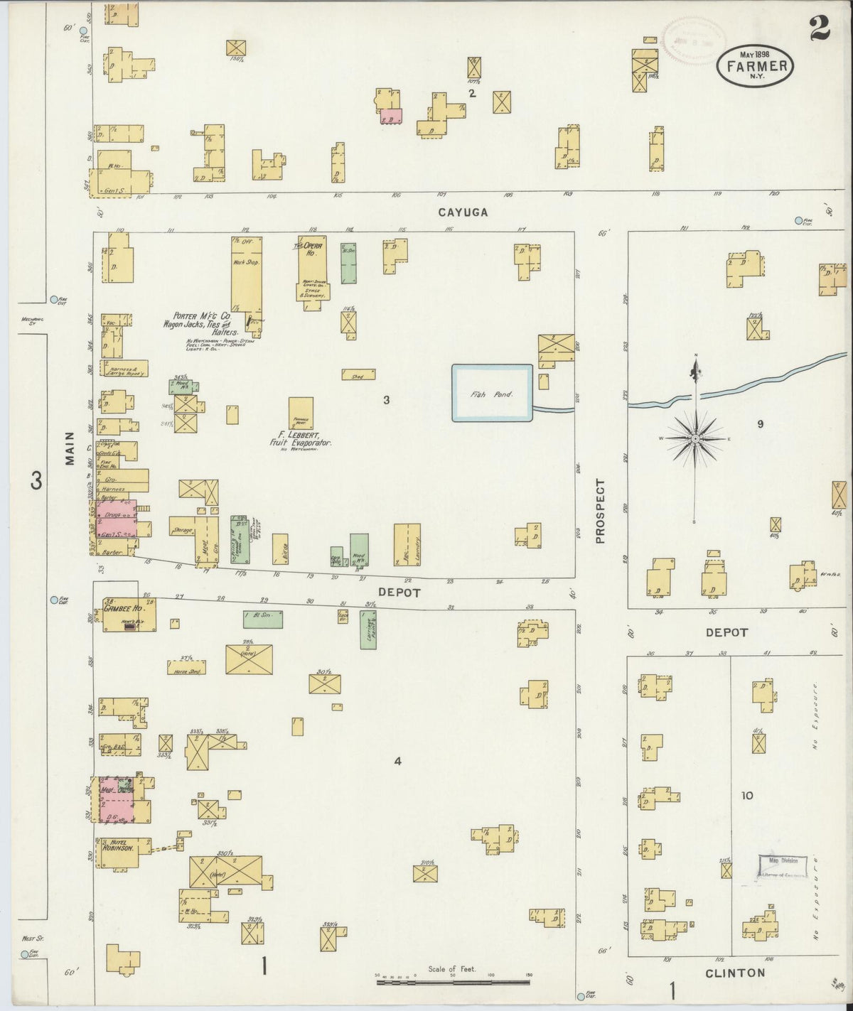 Sanborn Fire Insurance Map from Farmer, Seneca County, New York (1898), Sheet #0002 - Historic Sanborn Fire Insurance Map Print, vintage old map wall art, antique decor, genealogy gift, New York New York map