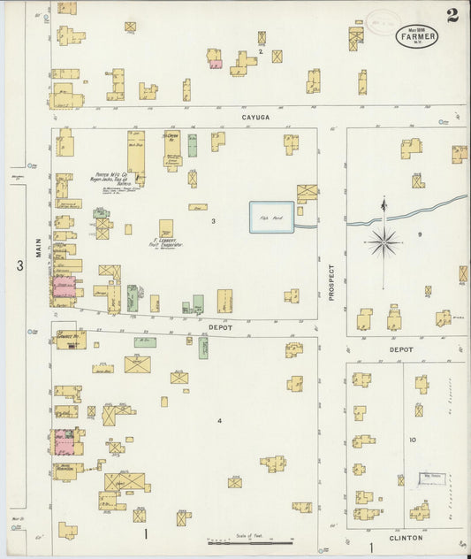 Sanborn Fire Insurance Map from Farmer, Seneca County, New York (1898), Sheet #0002 - Historic Sanborn Fire Insurance Map Print, vintage old map wall art, antique decor, genealogy gift, New York New York map