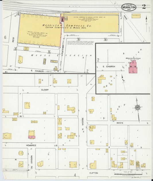 Sanborn Fire Insurance Map from Morrilton, Conway County, Arkansas (1919), Sheet #0002 - Historic Sanborn Fire Insurance Map Print, vintage old map wall art, antique decor, genealogy gift, Arkansas Arkansas map