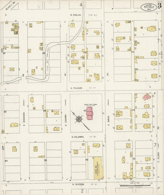 Sanborn Fire Insurance Map from Ritzville, Adams County, Washington (1922), Sheet #0003 - Historic Sanborn Fire Insurance Map Print, vintage old map wall art, antique decor, genealogy gift, Washington Washington map
