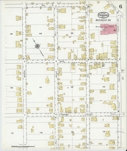 Sanborn Fire Insurance Map from Piedmont, Mineral County, West Virginia (1920), Sheet #0006 - Complete Map Set gallery image, historic Sanborn map, vintage wall art, West Virginia West Virginia