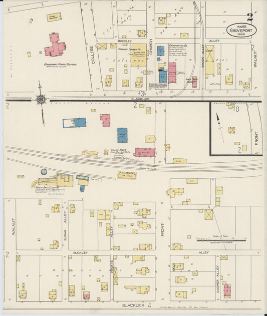 Sanborn Fire Insurance Map from Groveport, Franklin County, Ohio (1922), Sheet #0002 - Historic Sanborn Fire Insurance Map Print, vintage old map wall art, antique decor, genealogy gift, Ohio Ohio map