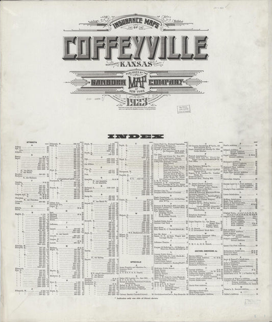 Sanborn Fire Insurance Map from Coffeyville, Montgomery County, Kansas. (1923) – Historic Sanborn Fire Insurance Map Print