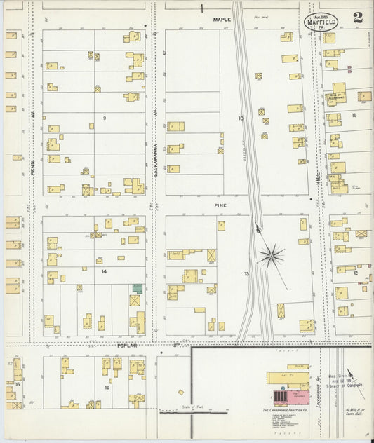Sanborn Fire Insurance Map from Mayfield, Lackawanna County, Pennsylvania (1903), Sheet #0002 - Historic Sanborn Fire Insurance Map Print, vintage old map wall art, antique decor, genealogy gift, Pennsylvania Pennsylvania map