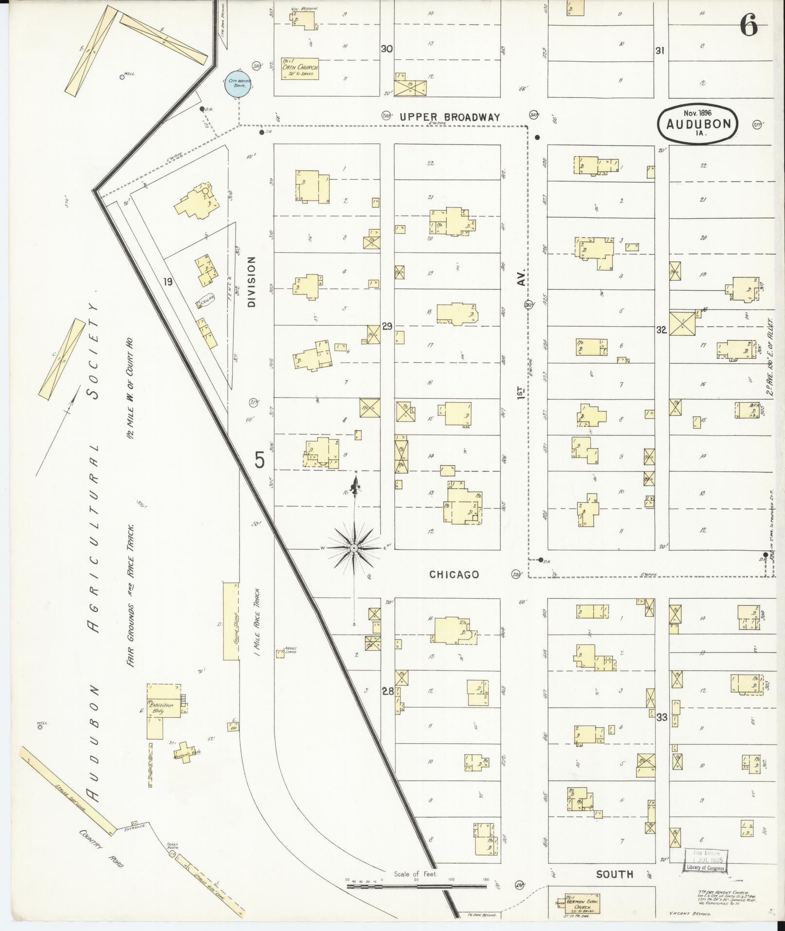 Sanborn Fire Insurance Map from Audubon, Audubon County, Iowa (1896), Sheet #0006 - Historic Sanborn Fire Insurance Map Print