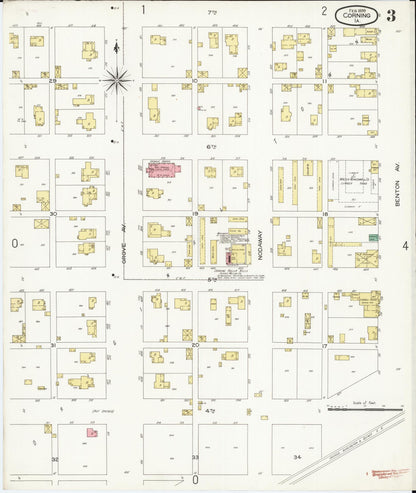 Sanborn Fire Insurance Map from Corning, Adams County, Iowa (1899), Sheet #0003 - Historic Sanborn Fire Insurance Map Print
