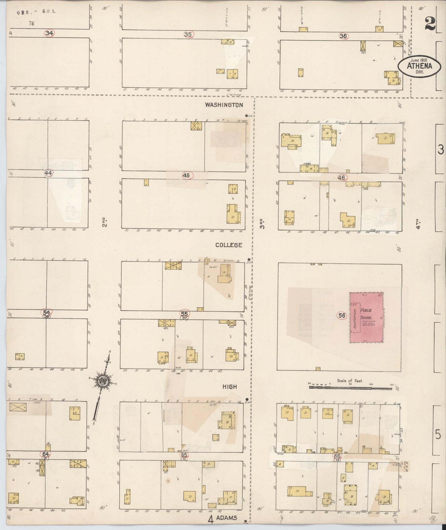 Sanborn Fire Insurance Map from Athena, Umatilla County, Oregon (1932), Sheet #0002 - Complete Map Set gallery image, historic Sanborn map, vintage wall art, Oregon Oregon