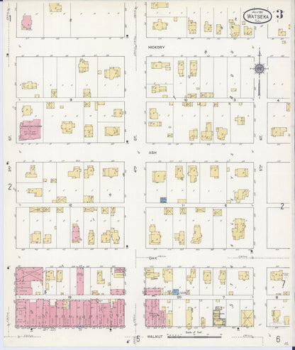 Sanborn Fire Insurance Map from Watseka, Iroquois County, Illinois (1911), Sheet #0003 - Historic Sanborn Fire Insurance Map Print, vintage old map wall art, antique decor, genealogy gift, Illinois Illinois map