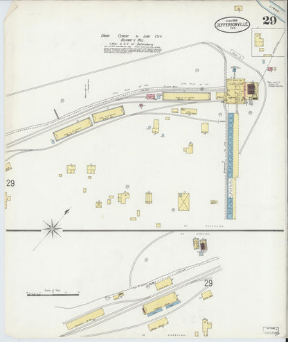Sanborn Fire Insurance Map from Jeffersonville, Clark County, Indiana (1898), Sheet #0029 - Historic Sanborn Fire Insurance Map Print, vintage old map wall art, antique decor, genealogy gift, Indiana Indiana map