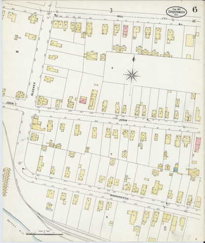 Sanborn Fire Insurance Map from Greenwich, Washington County, New York (1907), Sheet #0006 - Complete Map Set gallery image, historic Sanborn map, vintage wall art, New York New York
