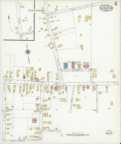Sanborn Fire Insurance Map from Leicester, Worcester County, Massachusetts (1918), Sheet #0004 - Complete Map Set gallery image, historic Sanborn map, vintage wall art, Massachusetts Massachusetts