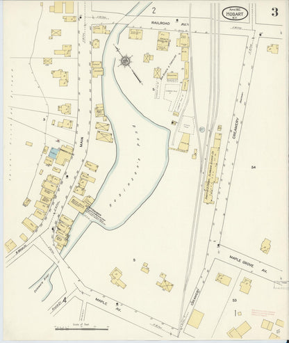 Sanborn Fire Insurance Map from Hobart, Delaware County, New York (1912), Sheet #0003 - Complete Map Set gallery image, historic Sanborn map, vintage wall art, Hobart Delaware