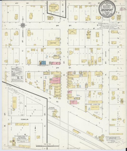 Sanborn Fire Insurance Map from Davenport, Thayer County, Nebraska (1910), Sheet #0001 - Historic Sanborn Fire Insurance Map Print, vintage old map wall art, antique decor, genealogy gift, Nebraska Nebraska map