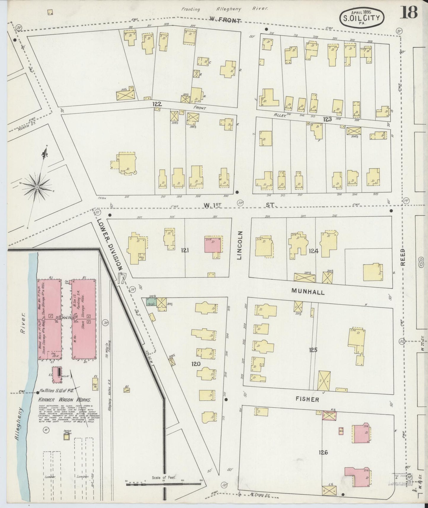Sanborn Fire Insurance Map from Oil City, Venango County, Pennsylvania (1895), Sheet #0018 - Complete Map Set gallery image, historic Sanborn map, vintage wall art, Pennsylvania Pennsylvania