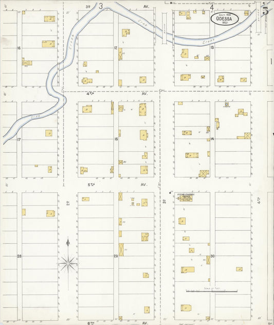 Sanborn Fire Insurance Map from Odessa, Lincoln County, Washington (1905), Sheet #0005 - Historic Sanborn Fire Insurance Map Print, vintage old map wall art, antique decor, genealogy gift, Washington Washington map