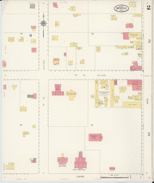 Sanborn Fire Insurance Map from Smithfield, Cache County, Utah (1917), Sheet #0002 - Historic Sanborn Fire Insurance Map Print, vintage old map wall art, antique decor, genealogy gift, Utah Utah map
