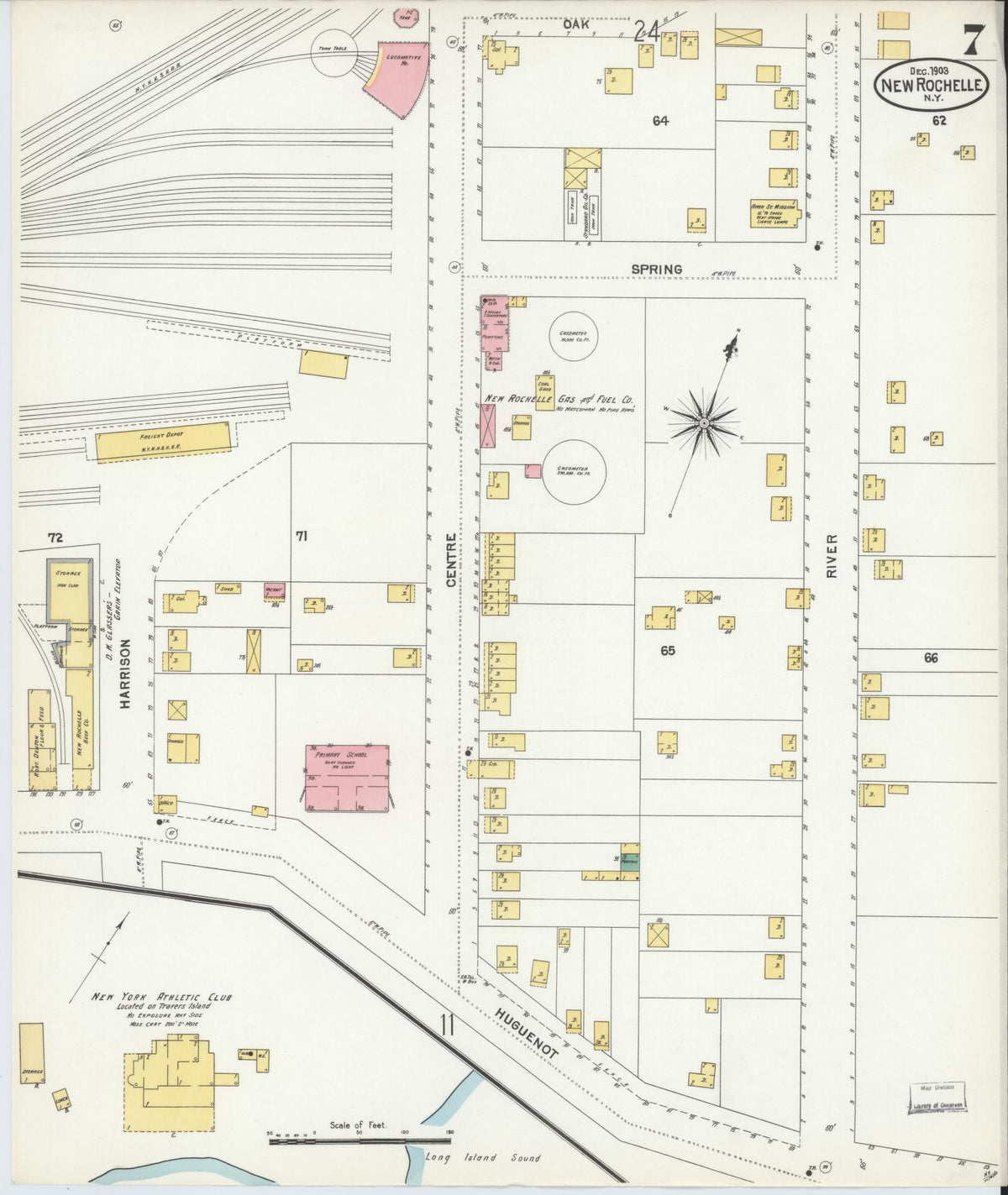 Sanborn Fire Insurance Map from New Rochelle, Westchester County, New York (1903), Sheet #0007 - Complete Map Set gallery image, historic Sanborn map, vintage wall art, New York New York