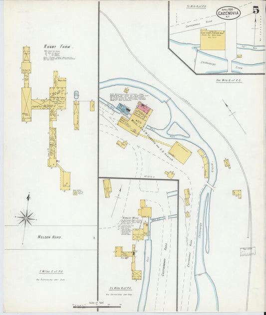Sanborn Fire Insurance Map from Cazenovia, Madison County, New York (1900), Sheet #0005 - Historic Sanborn Fire Insurance Map Print, vintage old map wall art, antique decor, genealogy gift, New York New York map