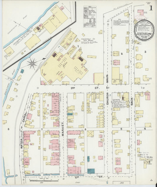 Sanborn Fire Insurance Map from Leechburg, Armstrong County, Pennsylvania (1891), Sheet #0001 - Historic Sanborn Fire Insurance Map Print, vintage old map wall art, antique decor, genealogy gift, Pennsylvania Pennsylvania map