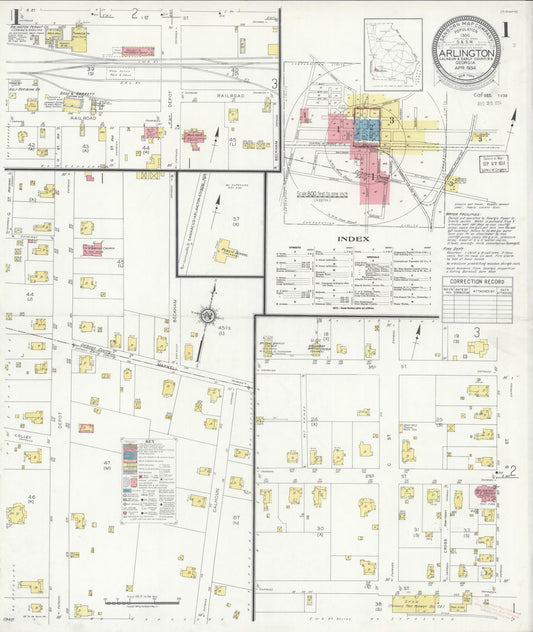 Sanborn Fire Insurance Map from Arlington, Calhoun County And Early County, Georgia. (1934) – Historic Sanborn Fire Insurance Map Print