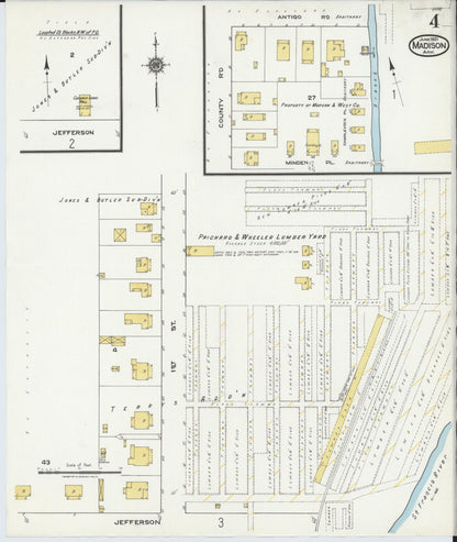 Sanborn Fire Insurance Map from Madison, Saint Francis County, Arkansas (1921), Sheet #0004 - Complete Map Set gallery image, historic Sanborn map, vintage wall art, Arkansas Arkansas