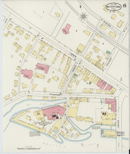 Sanborn Fire Insurance Map from Watertown, Middlesex County, Massachusetts (1894), Sheet #0006 - Complete Map Set gallery image, historic Sanborn map, vintage wall art, Massachusetts Massachusetts