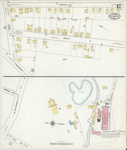 Sanborn Fire Insurance Map from Dover, Morris County, New Jersey (1916), Sheet #0017 - Complete Map Set gallery image, historic Sanborn map, vintage wall art, New Jersey New Jersey