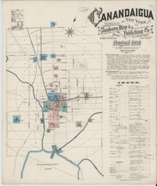 Sanborn Fire Insurance Map from Canandaigua, Ontario County, New York. (1886) – Historic Sanborn Fire Insurance Map Print