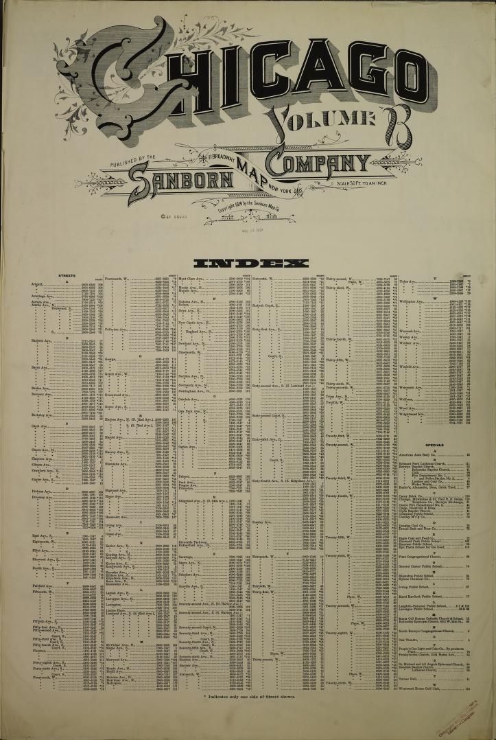 Sanborn Fire Insurance Map from Chicago, Cook County, Illinois. (1919) – Map View
