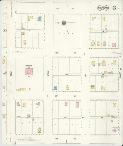 Sanborn Fire Insurance Map from Wheatland, Platte County, Wyoming (1912), Sheet #0003 - Complete Map Set gallery image, historic Sanborn map, vintage wall art, Wyoming Wyoming