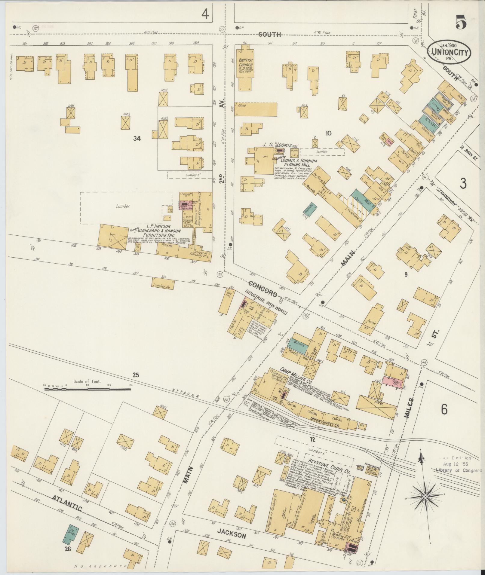 Sanborn Fire Insurance Map from Union City, Erie County, Pennsylvania (1900), Sheet #0005 - Complete Map Set gallery image, historic Sanborn map, vintage wall art, Pennsylvania Pennsylvania