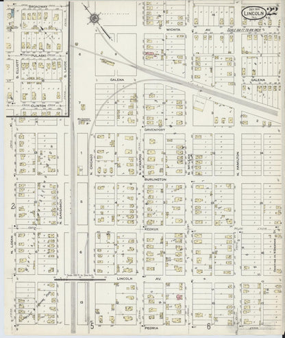 Sanborn Fire Insurance Map from Lincoln, Logan County, Illinois (1914), Sheet #0022 - Historic Sanborn Fire Insurance Map Print, vintage old map wall art, antique decor, genealogy gift, Illinois Illinois map