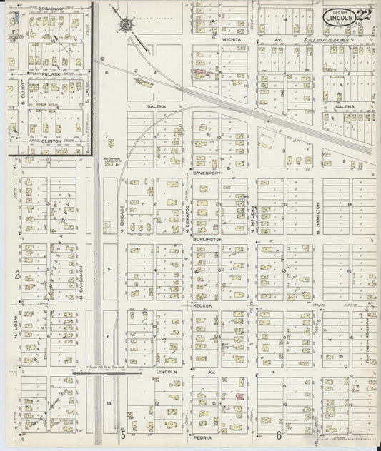 Sanborn Fire Insurance Map from Lincoln, Logan County, Illinois (1914), Sheet #0022 - Historic Sanborn Fire Insurance Map Print, vintage old map wall art, antique decor, genealogy gift, Illinois Illinois map