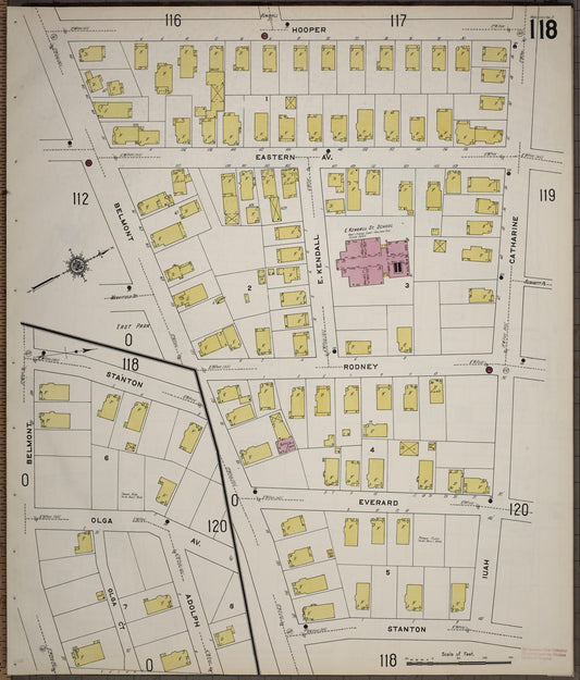 Sanborn Fire Insurance Map from Worcester, Worcester County, Massachusetts (1910), Sheet #0118 - Historic Sanborn Fire Insurance Map Print, vintage old map wall art, antique decor, genealogy gift, Massachusetts Massachusetts map