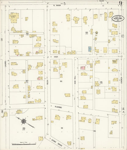 Sanborn Fire Insurance Map from Ashland, Jackson County, Oregon (1911), Sheet #0009 - Complete Map Set gallery image, historic Sanborn map, vintage wall art, Oregon Oregon