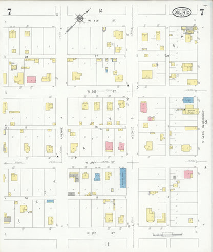 Sanborn Fire Insurance Map from Del Rio, Val Verde County, Texas (1930), Sheet #0007 - Complete Map Set gallery image, historic Sanborn map, vintage wall art, Texas Texas