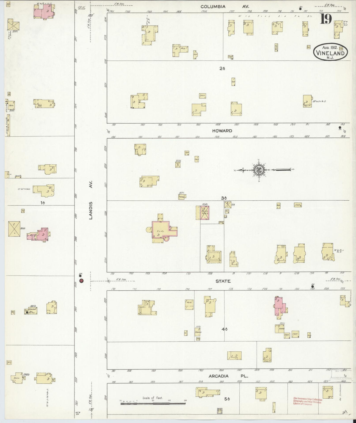 Sanborn Fire Insurance Map from Vineland, Cumberland County, New Jersey (1912), Sheet #0019 - Complete Map Set gallery image, historic Sanborn map, vintage wall art, New Jersey New Jersey