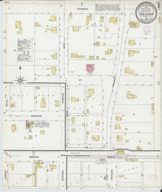 Sanborn Fire Insurance Map from Mackinaw, Tazewell County, Illinois (1902), Sheet #0001 - Historic Sanborn Fire Insurance Map Print, vintage old map wall art, antique decor, genealogy gift, Illinois Illinois map