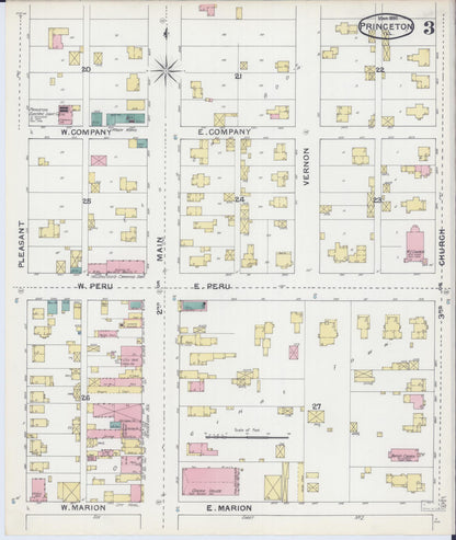 Sanborn Fire Insurance Map from Princeton, Bureau County, Illinois (1892), Sheet #0003 - Complete Map Set gallery image, historic Sanborn map, vintage wall art, Illinois Illinois