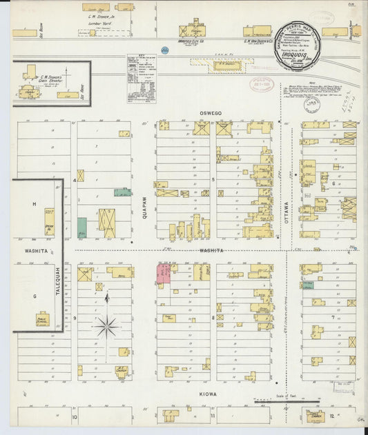 Sanborn Fire Insurance Map from Iroquois, Kingsbury County, South Dakota (1898), Sheet #0001 - Historic Sanborn Fire Insurance Map Print, vintage old map wall art, antique decor, genealogy gift, South Dakota South Dakota map