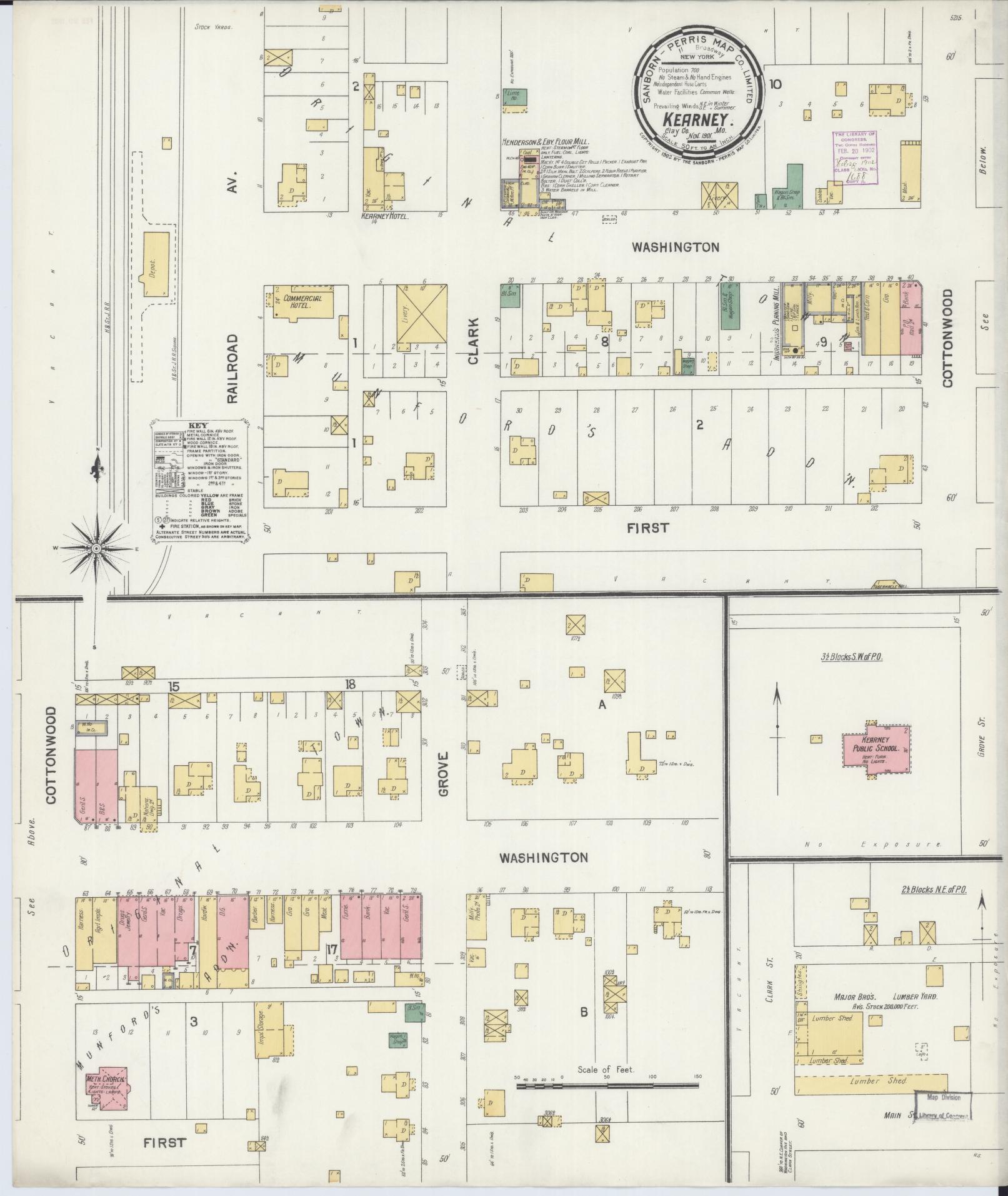 Sanborn Fire Insurance Map from Kearney, Clay County, Missouri. (1901) – Historic Sanborn Fire Insurance Map Print