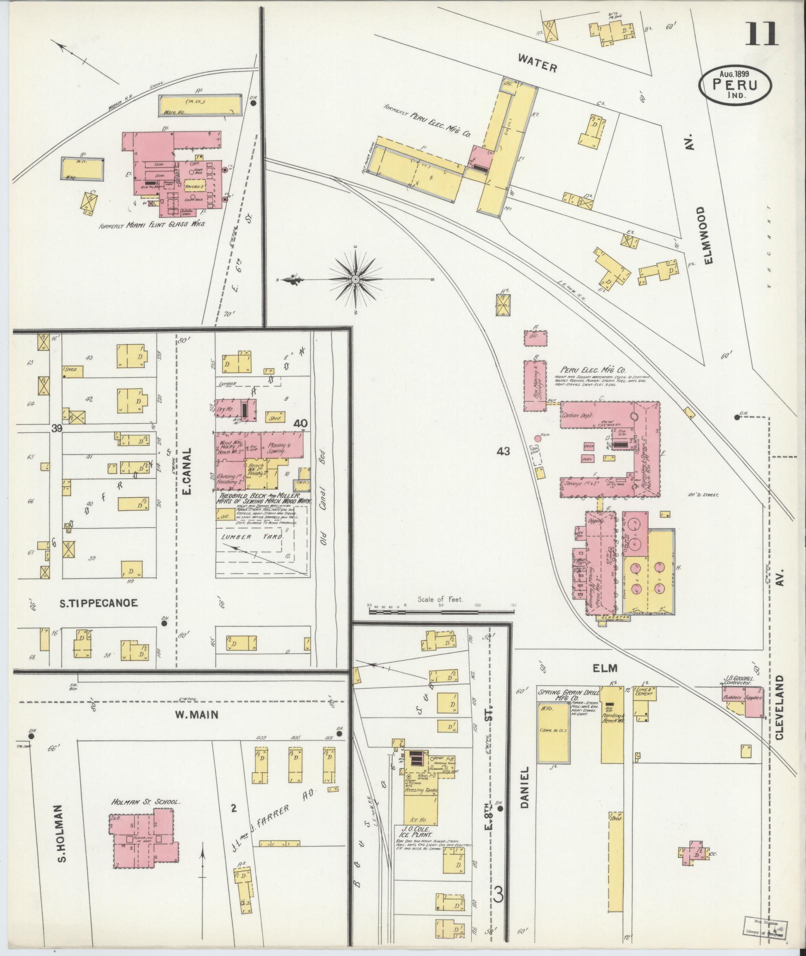 Sanborn Fire Insurance Map from Peru, Miami County, Indiana (1899), Sheet #0011 - Complete Map Set gallery image, historic Sanborn map, vintage wall art, Indiana Indiana