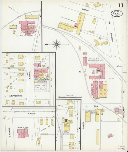 Sanborn Fire Insurance Map from Peru, Miami County, Indiana (1899), Sheet #0011 - Complete Map Set gallery image, historic Sanborn map, vintage wall art, Indiana Indiana