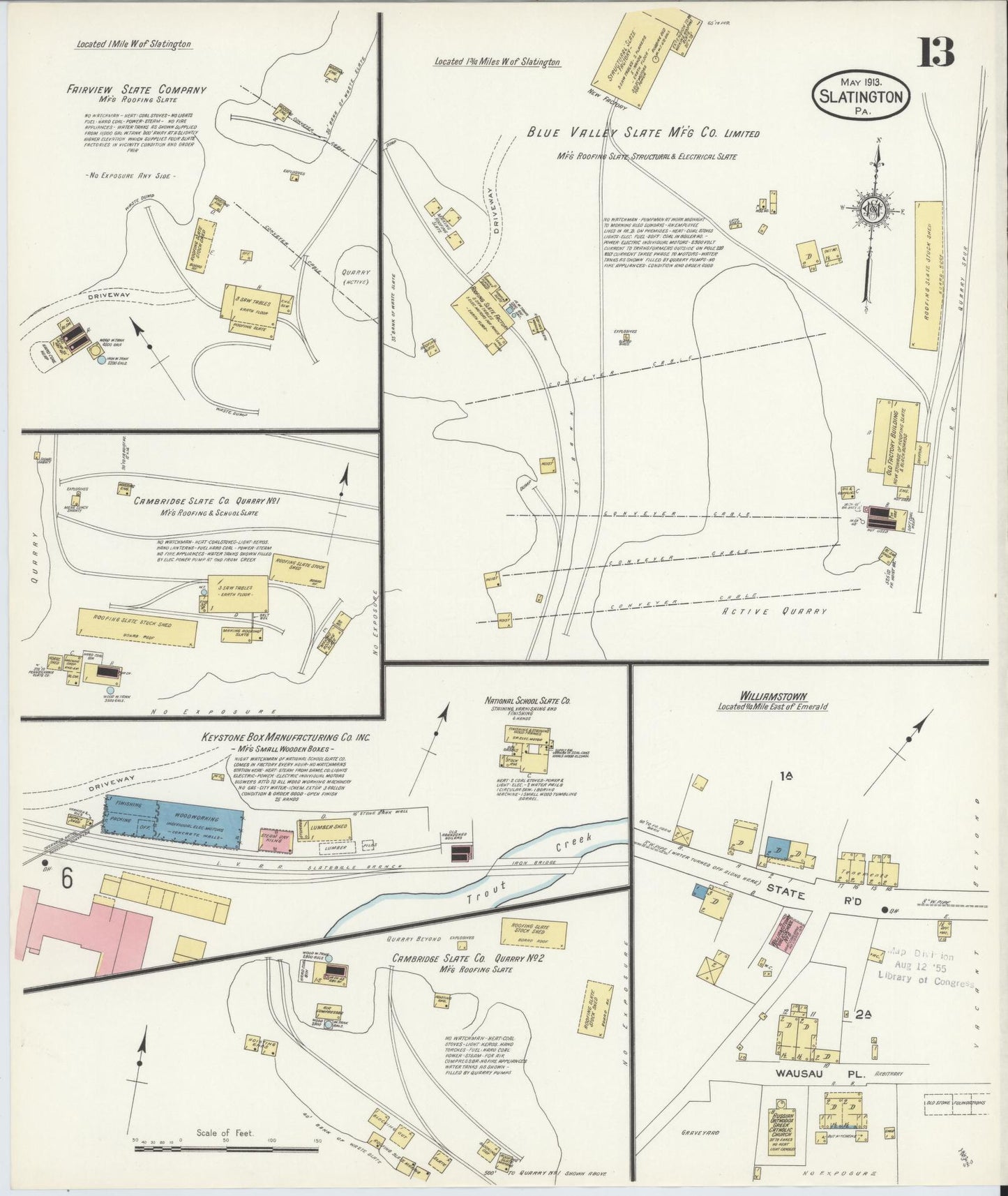 Sanborn Fire Insurance Map from Slatington, Lehigh County, Pennsylvania (1913), Sheet #0013 - Complete Map Set gallery image, historic Sanborn map, vintage wall art, Pennsylvania Pennsylvania