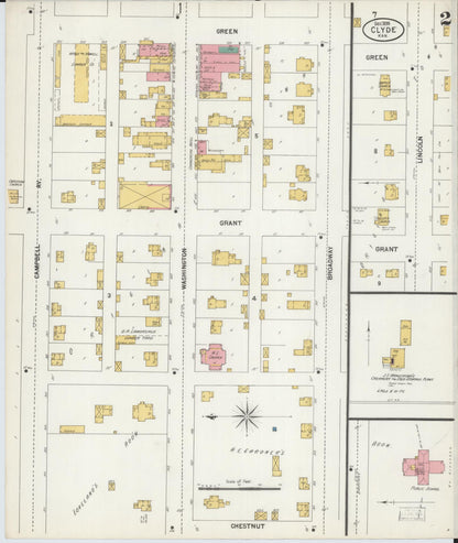 Sanborn Fire Insurance Map from Clyde, Cloud County, Kansas (1899), Sheet #0002 - Complete Map Set gallery image, historic Sanborn map, vintage wall art, Kansas Kansas